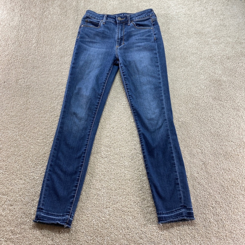 Articles of Society Skinny‎ Jeans Womens 25 Blue Raw Hem High Rise Stretch Denim